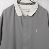 イヴ サンローラン 1990's ヴィンテージ YSLロゴ 刺繍 リバーシブル ナイロンジャケット ブルゾン カーキ / ベージュ - NEWSED