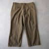 1990's イヴ・サンローラン カサンドラロゴ YSLロゴ ウール スラック トラウザーズ  カーキ ブラウン 2XL相当