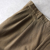 1990's イヴ・サンローラン カサンドラロゴ YSLロゴ ウール スラック トラウザーズ カーキ ブラウン 2XL相当 - NEWSED