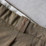 1990's イヴ・サンローラン カサンドラロゴ YSLロゴ ウール スラック トラウザーズ カーキ ブラウン 2XL相当 - NEWSED