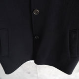 イヴ サンローラン 1990's ヴィンテージ ウールコート カサンドラロゴ YSLロゴ 刺繍 ブラック - NEWSED