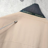 イヴ サンローラン 1990's ヴィンテージ YSLロゴ 刺繍 リバーシブル ミドル丈 ブルゾン ナイロンジャケット ネイビー / ベージュ - NEWSED