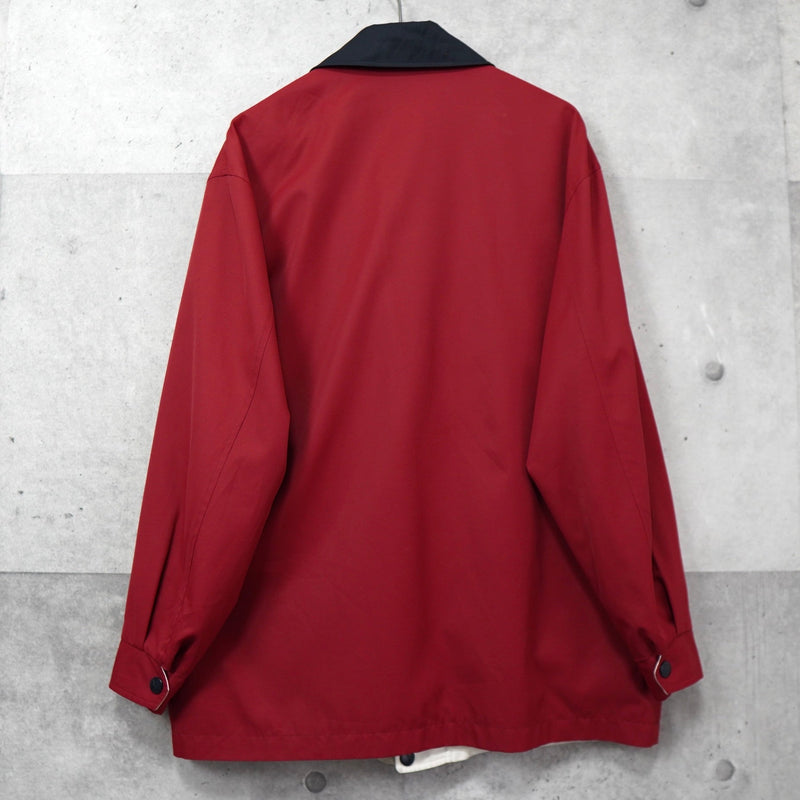 イヴ サンローラン1990's ヴィンテージ YSLロゴ 刺繍 リバーシブル ナイロンジャケット ブルゾン レッド / ホワイト - NEWSED