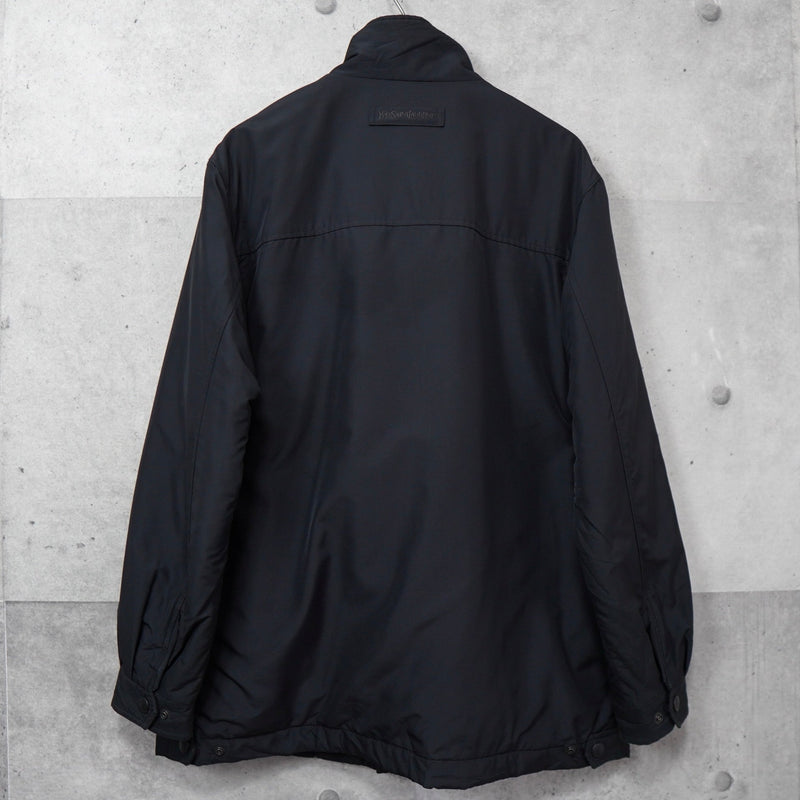 【美品】イブサンローラン　ジャンパー・ブルゾン・シャンブレー・カサンドラ刺繍ロゴ 美品】イブサンローラン ジャンパー・ブルゾン・シャンブレー