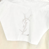 イヴ サンローラン 1990's ヴィンテージ カサンドラロゴ YSLロゴ 刺繍 ブルゾン アイボリー - NEWSED