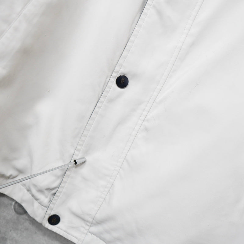 イヴ サンローラン 1990's ヴィンテージ YSLロゴ 刺繍 リバーシブル ナイロンジャケット ブルゾン オフホワイト / ブラック - NEWSED