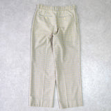 イヴ サンローラン 1990's ヴィンテージ スラックス YSLロゴ 刺繍 チェック柄 ベージュ - NEWSED