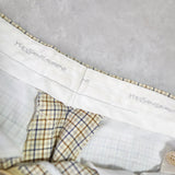 イヴ サンローラン 1990's ヴィンテージ スラックス YSLロゴ 刺繍 チェック柄 ベージュ - NEWSED