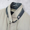 Yves Saint Laurent 1990's Vintage YSL logo embroidered blouson mid-length coat in beige