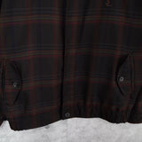 イヴ サンローラン 1990's ヴィンテージ YSLロゴ チェック柄 ブルゾン 赤茶系 肩パッドあり - NEWSED