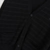 Vintage YSL logo embroidered striped cardigan in black from the 1990s.