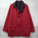 イヴサンローラン 1990's ヴィンテージ リバーシブル YSLロゴ ナイロンジャケット ブルゾン レッド / ブラック - NEWSED