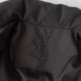 イヴ サンローラン 1990's ヴィンテージ YSLロゴ 中綿ジャケット チャコール グレージュ - NEWSED