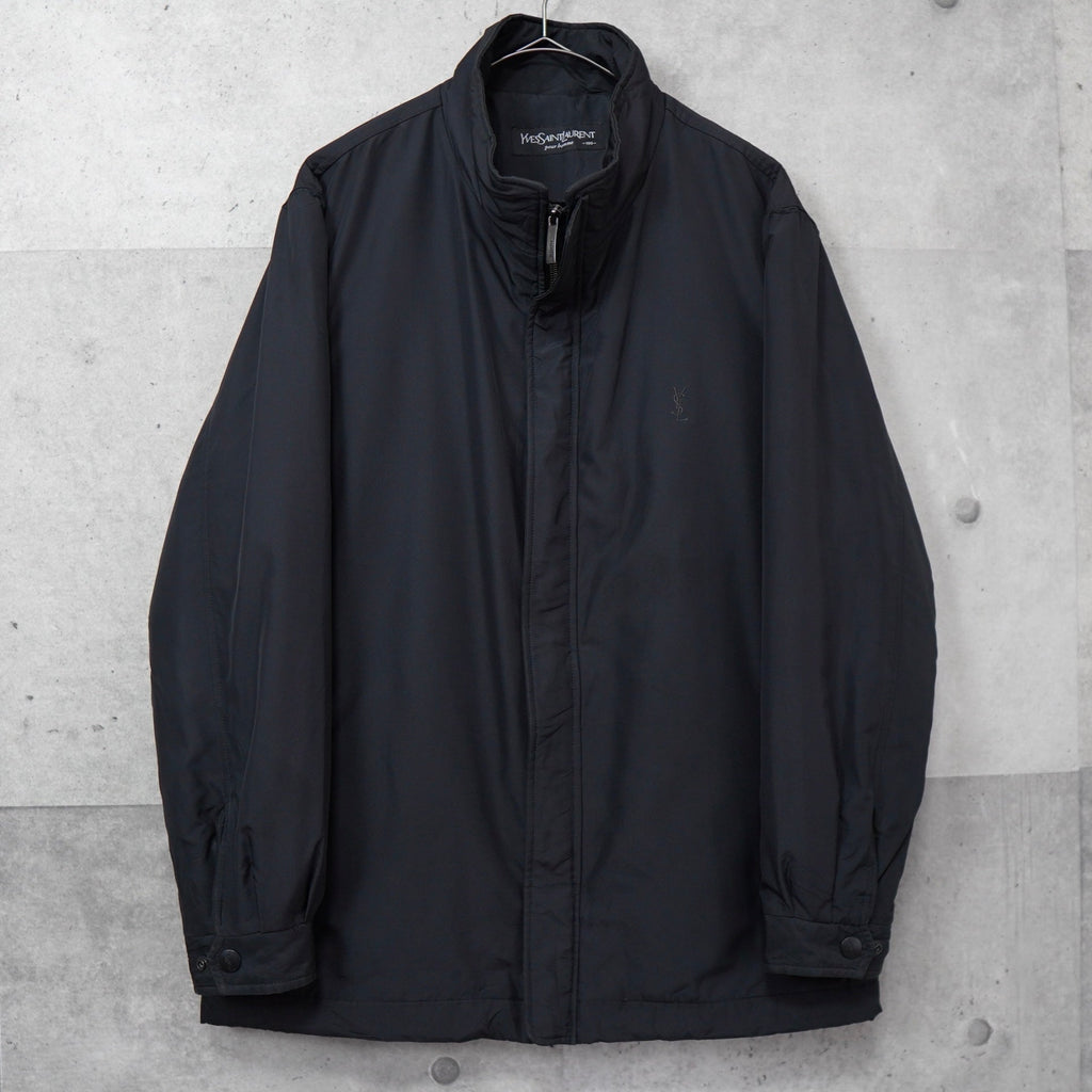 イヴ サンローラン 1990's ヴィンテージ カサンドラロゴ YSLロゴ ブルゾン ブラック