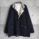 イヴ サンローラン 1990's ヴィンテージ YSLロゴ リバーシブル ブルゾン ミドルコート ホワイト / ネイビー - NEWSED