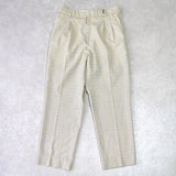 イヴ サンローラン 1990's ヴィンテージ スラックス YSLロゴ 刺繍 チェック柄 ベージュ - NEWSED