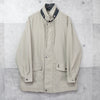 Yves Saint Laurent 1990's Vintage YSL logo embroidered blouson mid-length coat in beige