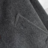 イヴ サンローラン 1990's ヴィンテージ YSLロゴ ダブルブレスト ウールコート コクーンコート オーバーコート グレー - NEWSED