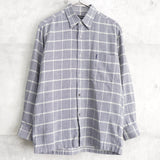 イヴ サンローラン 1990's ヴィンテージ YSLロゴ チェック柄 長袖シャツ グレー - NEWSED