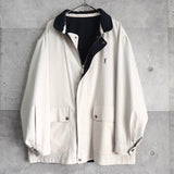 イヴ サンローラン 1990's ヴィンテージ YSLロゴ リバーシブル ブルゾン ミドルコート ホワイト / ネイビー - NEWSED