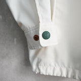 イヴ サンローラン 1990's ヴィンテージ YSLロゴ ブルゾン カバーオール コート ホワイト/ダークネイビー - NEWSED