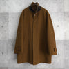 イヴ サンローラン 1990's ヴィンテージ YSLロゴ ウール ステンカラーコート ライナー付き キャメル
