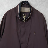 イヴ サンローラン 1990's ヴィンテージ カサンドラロゴ YSLロゴ ライナー ブルゾン ブラウン - NEWSED