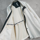 イヴ サンローラン 1990's ヴィンテージ YSLロゴ ブルゾン カバーオール コート ホワイト/ダークネイビー - NEWSED