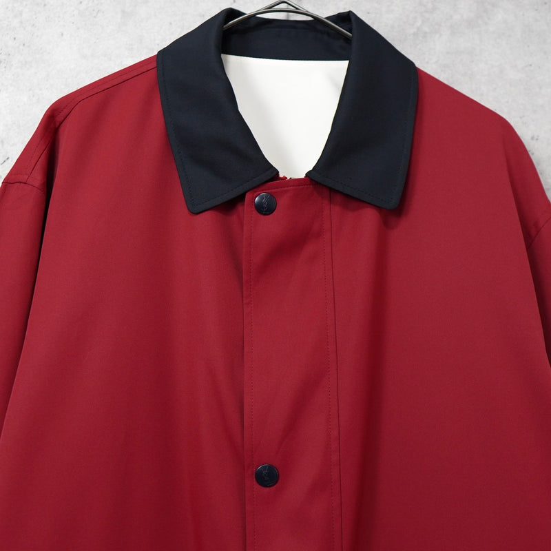 イヴ サンローラン1990's ヴィンテージ YSLロゴ 刺繍 リバーシブル ナイロンジャケット ブルゾン レッド / ホワイト - NEWSED