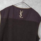 イヴ サンローラン 1990's ヴィンテージ カサンドラロゴ YSLロゴ ライナー ブルゾン ブラウン - NEWSED