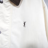 イヴ サンローラン 1990's ヴィンテージ YSLロゴ ミドルコート カバーオール ブルゾン アイボリー/ブラウン - NEWSED