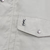 Yves Saint Laurent 1990's Vintage YSL logo embroidered blouson mid-length coat in beige