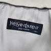 Yves Saint Laurent 1990's Vintage YSL logo embroidered blouson mid-length coat in beige