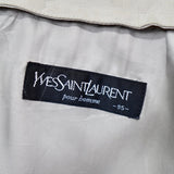 イヴ サンローラン 1990's ヴィンテージ YSLロゴ 刺繍 ライナー付き ブルゾン ミドルコート ベージュ - NEWSED