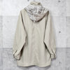 Yves Saint Laurent 1990's Vintage YSL logo embroidered blouson mid-length coat in beige