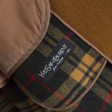 イヴ サンローラン 1990's ヴィンテージ YSLロゴ ウール ステンカラーコート ライナー付き キャメル - NEWSED