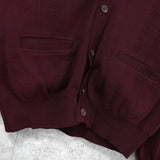 イヴ サンローラン 1990’s ヴィンテージ カサンドラロゴ YSLロゴ カーディガン ボルドー - NEWSED