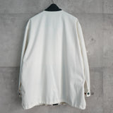 イヴ サンローラン 1990's ヴィンテージ YSLロゴ ブルゾン カバーオール コート ホワイト/ダークネイビー - NEWSED