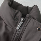 イヴ サンローラン 1990's ヴィンテージ YSLロゴ 中綿ジャケット チャコール グレージュ - NEWSED