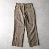 イヴ サンローラン 1990's ヴィンテージ スラックス ツータック YSLロゴ刺繍 チェック柄 ベージュ - NEWSED