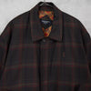 イヴ サンローラン 1990's ヴィンテージ YSLロゴ チェック柄 ブルゾン 赤茶系 肩パッドあり