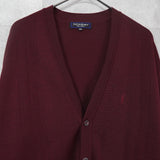 イヴ サンローラン 1990’s ヴィンテージ カサンドラロゴ YSLロゴ カーディガン ボルドー - NEWSED