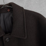 イヴ サンローラン 1990's ヴィンテージ YSLロゴ コーデュロイ調 ウールコート コクーンコート オーバーコート ブラウン - NEWSED