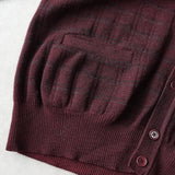 イヴサンローラン 1990's ヴィンテージ YSLロゴ 刺繍 カーディガン ボルドー - NEWSED