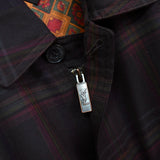 イヴ サンローラン 1990's ヴィンテージ YSLロゴ チェック柄 ブルゾン 赤茶系 肩パッドあり - NEWSED