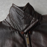 イヴ サンローラン 1990's YSLロゴ ジップアップ レザージャケット キルティング裏地 ダークブラウン - NEWSED