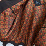 イヴ サンローラン 1990's ヴィンテージ YSLロゴ チェック柄 ブルゾン 赤茶系 肩パッドあり - NEWSED