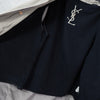Yves Saint Laurent 1990's Vintage YSL logo embroidered blouson mid-length coat in beige