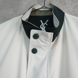 イヴ サンローラン 1990's ヴィンテージ YSLロゴ ブルゾン カバーオール コート ホワイト/ダークネイビー - NEWSED