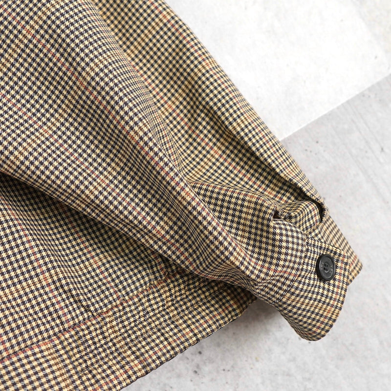 イヴ サンローラン 1990's ヴィンテージ リバーシブル YSLロゴ スエード調 ブルゾン ブラック チェック柄 - NEWSED